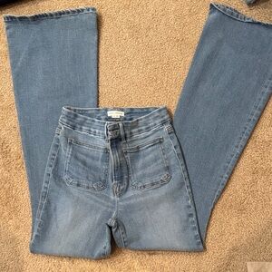 Good American Medium Blue Wide Leg Jeans